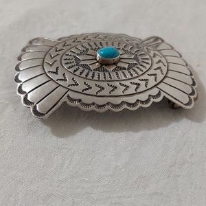 Navajo Vintage Sterling Silver Belt Buckle